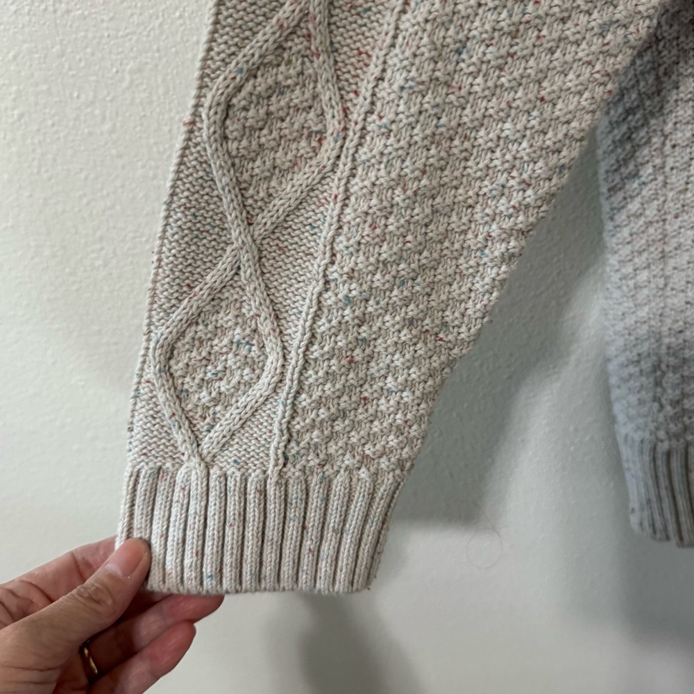 Prana Sangria Fields Cable Knit Button Cardigan Canvas Confetti Wool Blend-XS - Picture 6 of 11